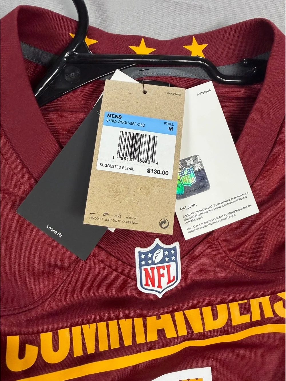 Nike Washington Commanders Deboo Samuel Sr #1 Jersey Sz AM